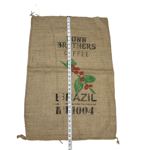 BRAZIL Coffee Bean Burlap Bag Wall Decor Approximately 30.5”x 18.5”Dunn BroThers - Picture 5 of 6